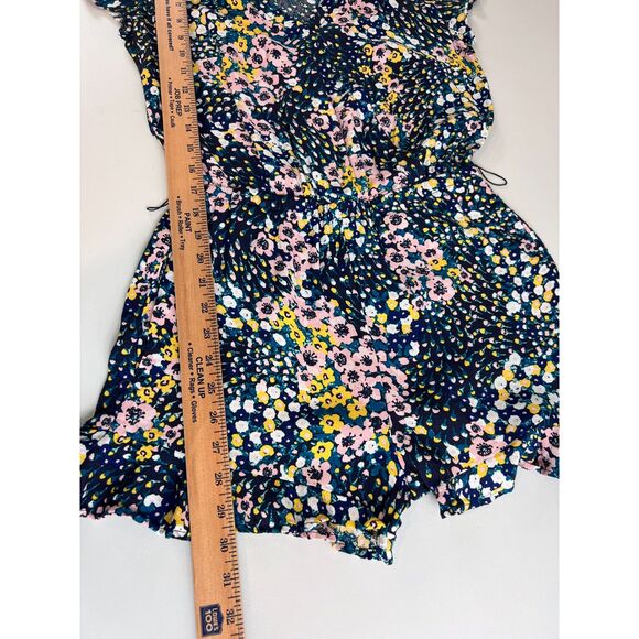LOFT Women's Multicolor Floral Romper Faux Wrap Viscose Size XS - Picture 11 of 12